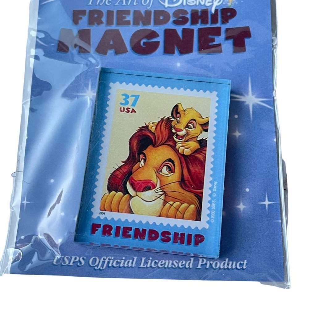 USPS The Art Of Disney Simba And Mufasa Friendship Stamp Lapel Pin and Magnet - Picture 3 of 11